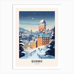 Winter Night  Travel Poster Quebec City Canada 2 Art Print