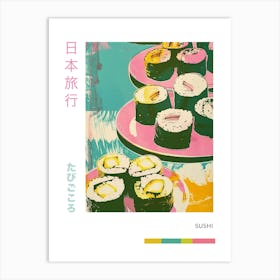 Sushi Duotone Silkscreen Poster 1 Art Print