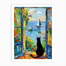 Cat Looking Out The Window 2 Art Print
