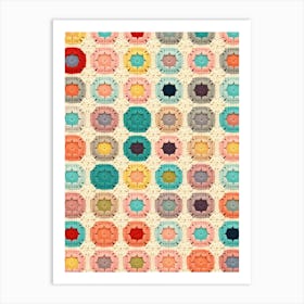 Crochet Blanket Material Retro  2 Art Print
