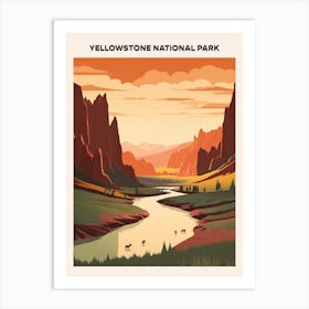 Yellowstone National Park Midcentury Travel Poster Art Print