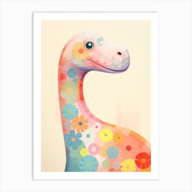 Colourful Dinosaur Apatosaurus 1 Art Print