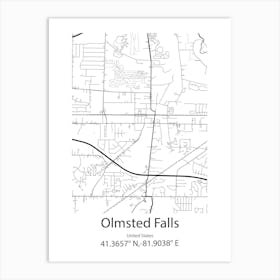 Olmsted Falls,United States Minimalist Map Poster