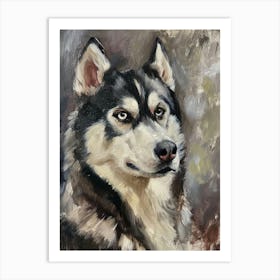 Siberian Husky Acrylic Painting 4 Art Print