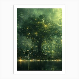 Whimsical Tree In The City Art Print