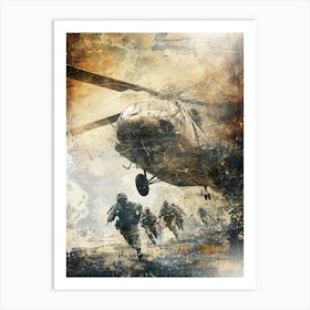 Poster Helicopter Military Illustration Art 02 Art Print