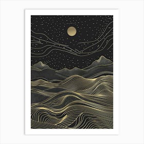 Gold Mountains 1 Art Print