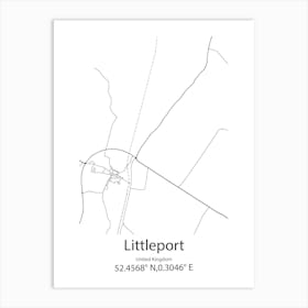 Littleport,United Kingdom Minimalist Map Poster