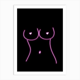 Neon Body Art Art Print