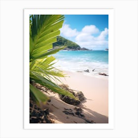 Palm Tree On The Beach 1 Art Print