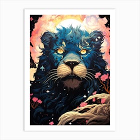 Blue Lion Art Print