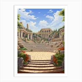 Bodrum Castle St Peters Caastle Pixel Art 3 Art Print