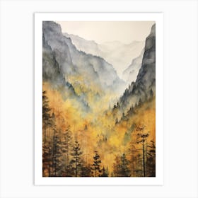 Autumn Forest Landscape Yosemite National Park Art Print
