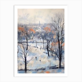 Winter City Park Painting Primrose Hill Park London 2 Art Print