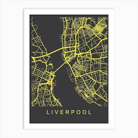 Liverpool Map Neon Art Print