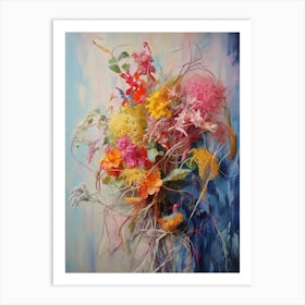 Abstract Flower Painting Celosia 1 Art Print