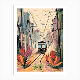 Lisbon, Flower Collage 7 Art Print