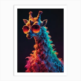 Giraffe With Sunglasses 7 Art Print