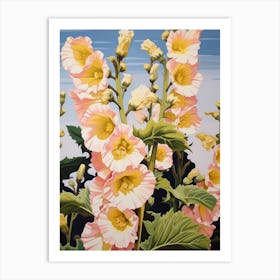 Hollyhock 1 Flower Painting Art Print