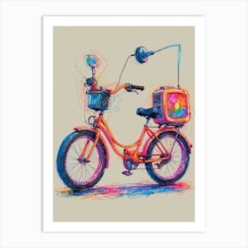 Tv On A Bike Art Print