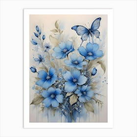 Blue Flowers Art Print