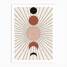 Abstract Geometric Circles Radiating Lines Spiral Art Print