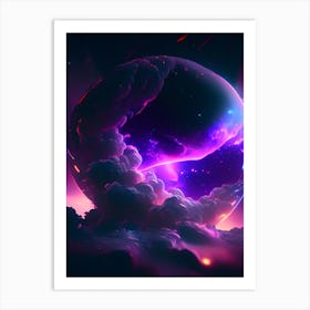 Oort Cloud Neon Nights Space Art Print