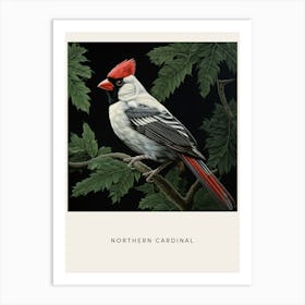 Ohara Koson Inspired Bird Painting Northern Cardinal 2 Poster Art Print