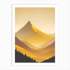 Misty Mountains Vertical Composition In Yellow Tone 23 Art Print