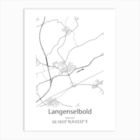 Langenselbold,Germany Minimalist Map Art Print