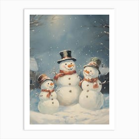 Snowman Family 1 Art Print