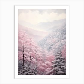 Dreamy Winter Painting Great Smoky Mountains Nationial Park United States 1 Art Print