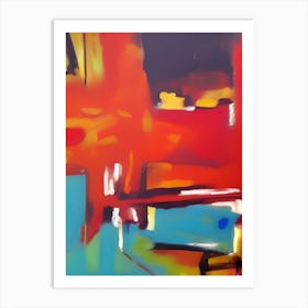 Fiery Burning Abstract Oil Painting Art Print
