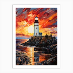 Lighthouse At Sunset 10 Art Print