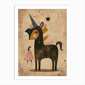 Unicorn & Princess Muted Pastels 2 Art Print