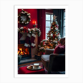 Christmas In The Living Room 3 Art Print