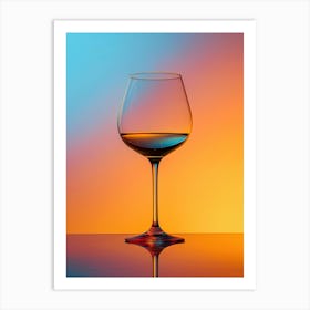 Wine Glass With Colorful Background Art Print