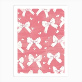 Pastel Pink Bows 3 Pattern Art Print