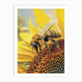 Halictidae Bee Storybook Illustration 8 Art Print