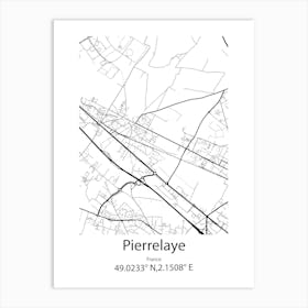 Pierrelaye,France Minimalist Map Art Print