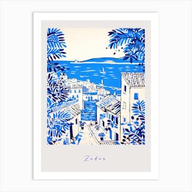 Zadar Croatia Mediterranean Blue Drawing Poster Art Print