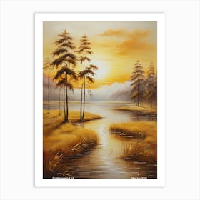 225.Golden sunset, USA. Art Print Art Print