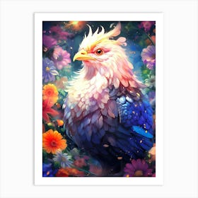 Bird In Flowers Art Print