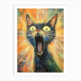 Fantastic Screaming Cat 8 Art Print