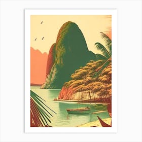 Palawan Philippines Vintage Sketch Tropical Destination Art Print