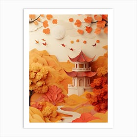 Beautiful Landscape Paper Craft Style 19 Art Print