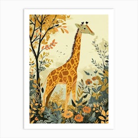 Storybook Style Illustration Of A Giraffe 7 Art Print