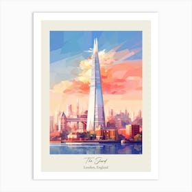 The Shard   London, England   Cute Botanical Illustration Travel 0 Poster Art Print