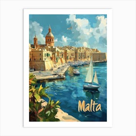 A Modern Art Poster Of Malta 4 Art Print