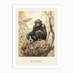 Beatrix Potter Inspired  Animal Watercolour Bonobo 4 Art Print